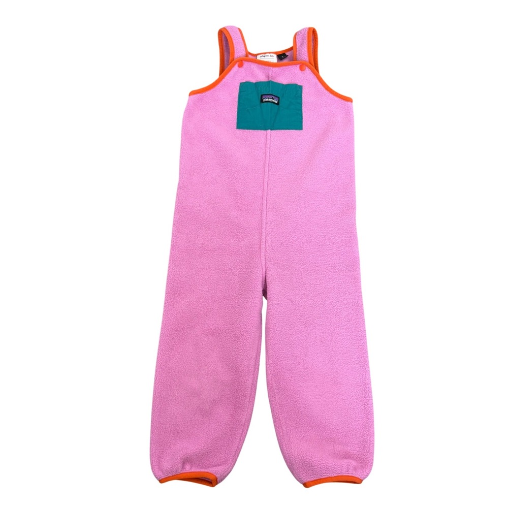 Patagonia Synchilla Fleece Overalls Kids 4T Pink Good Retro Bibs